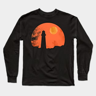 Lighthouse Moon Night Long Sleeve T-Shirt